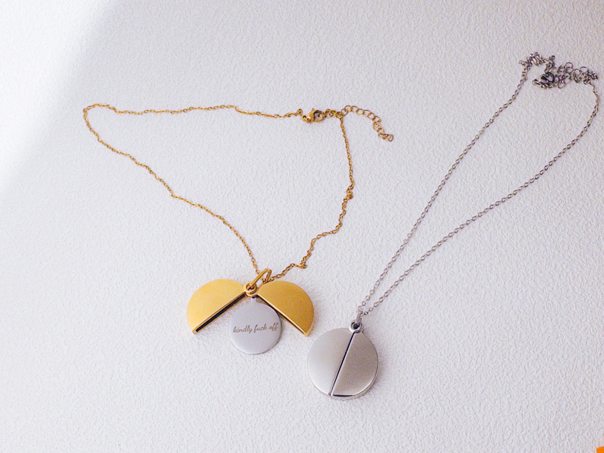 Kindly F*ck Off Hidden Message Necklace