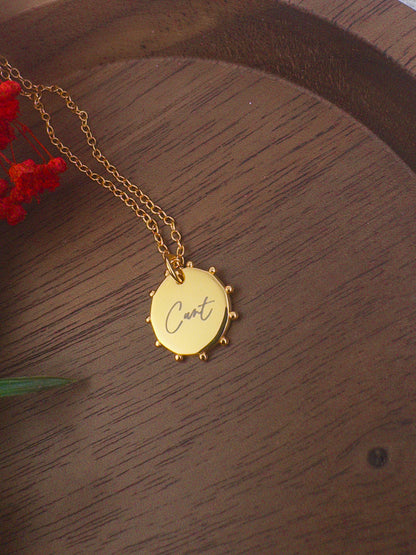 Cunt Necklace - 18k Gold Plated 925 Sterling Silver