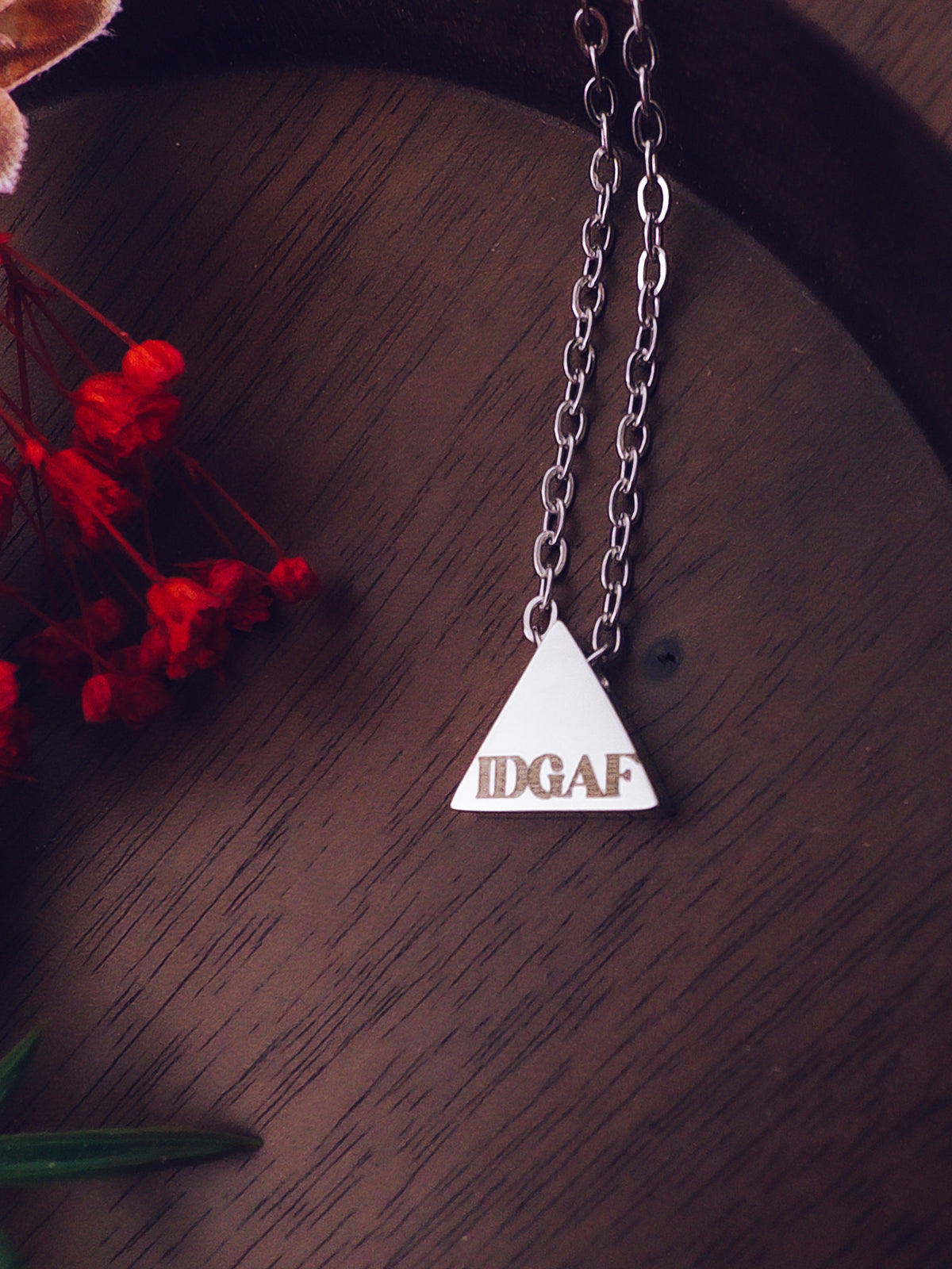 IDGAF Triangle Necklace