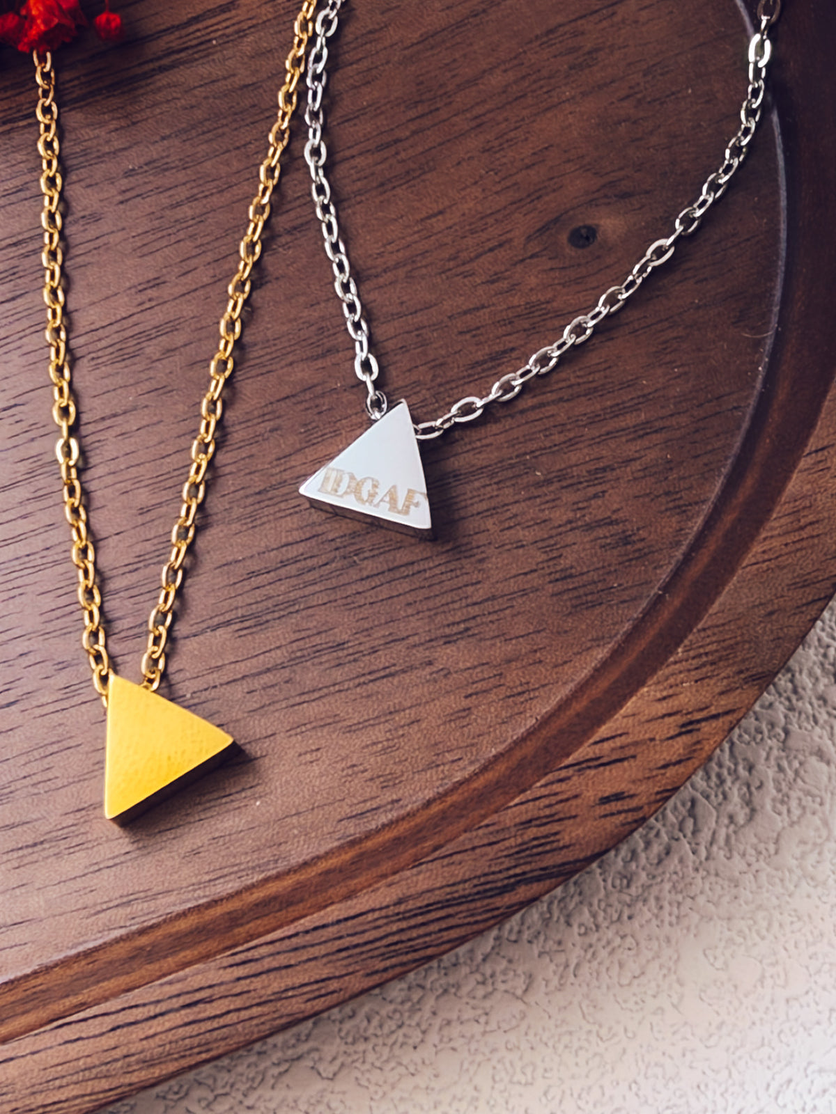 IDGAF Triangle Necklace