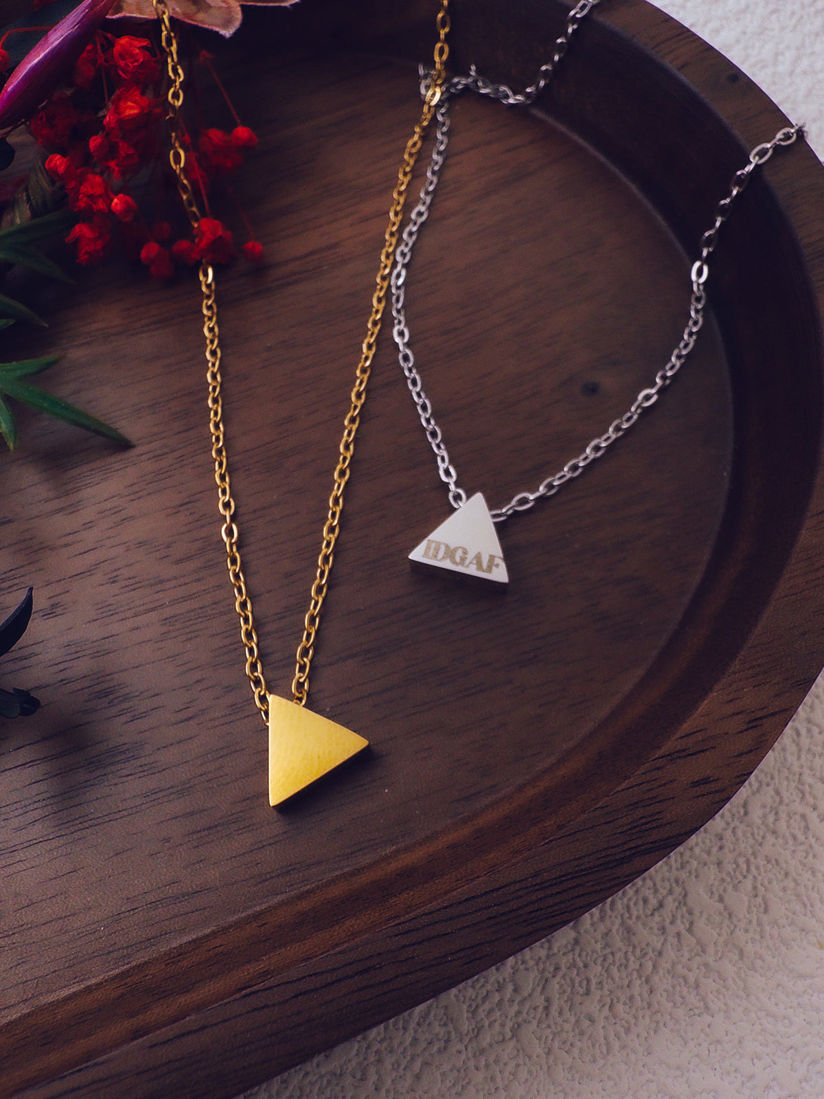 IDGAF Triangle Necklace