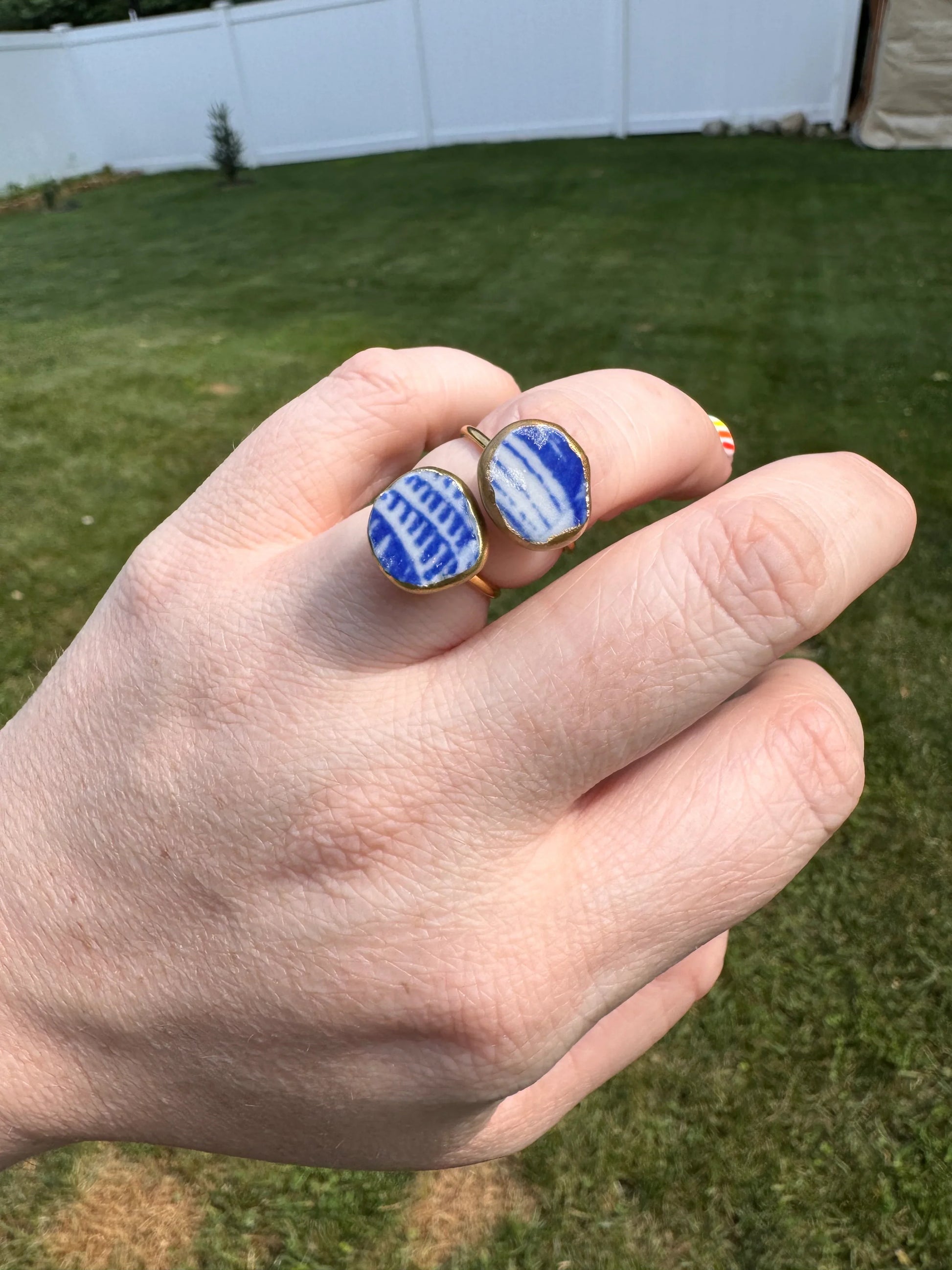 Broken Porcelain Ring- Handmade - Lors Collective