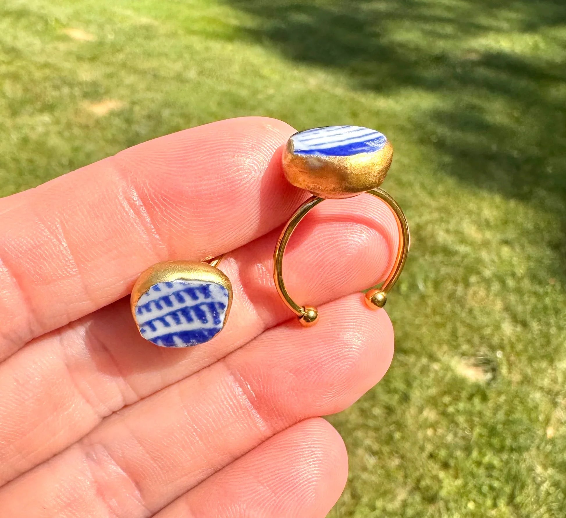 Broken Porcelain Ring- Handmade - Lors Collective