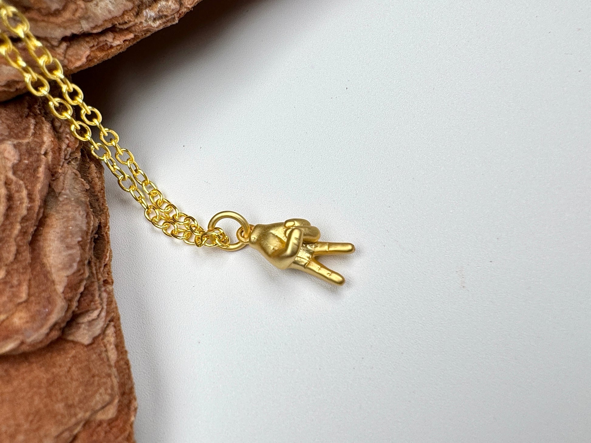 Peace Out Gold Pendant Necklace - Lors Collective