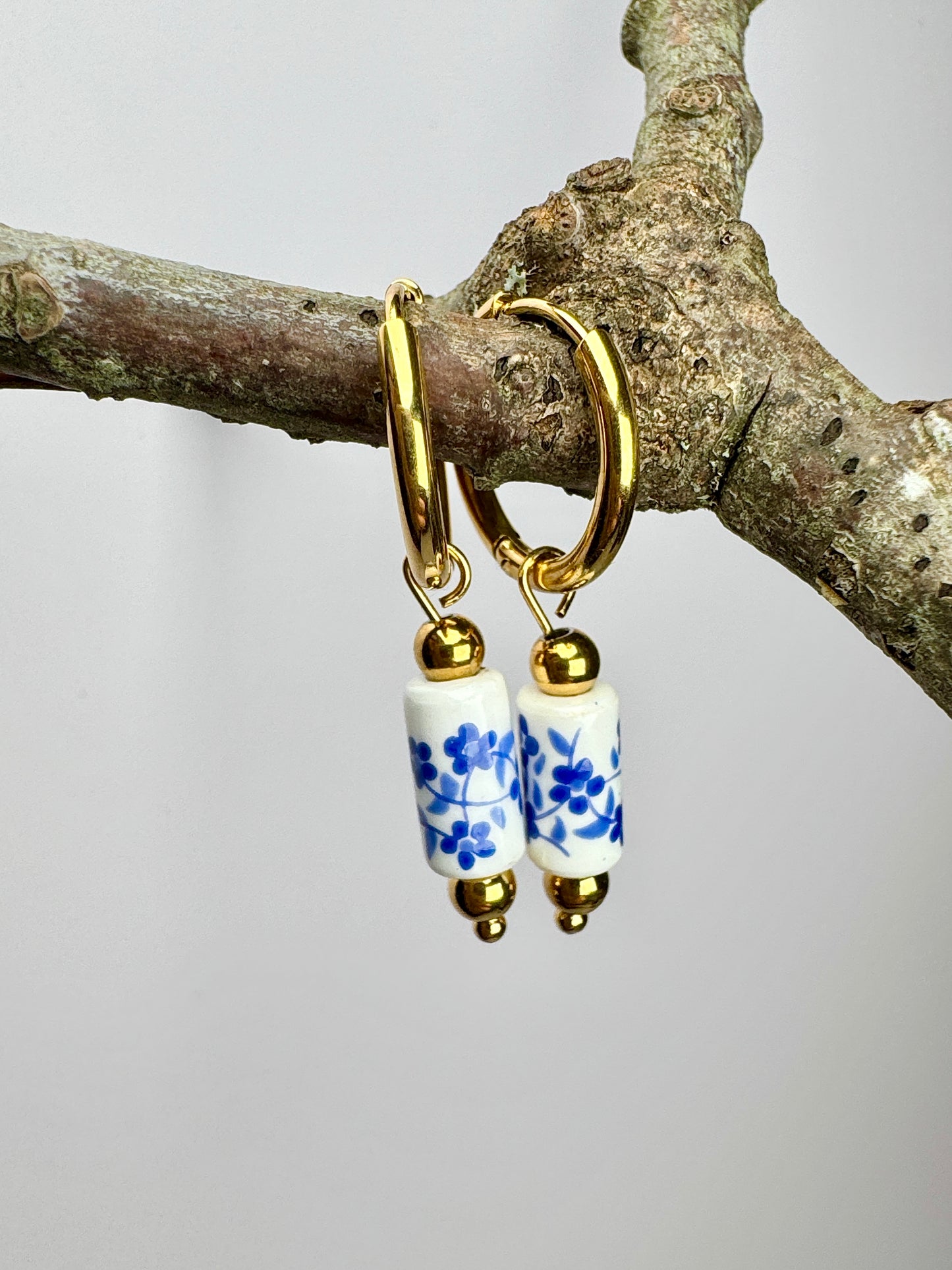 Chinoiserie Bloom Hoop Earrings - Lors Collective