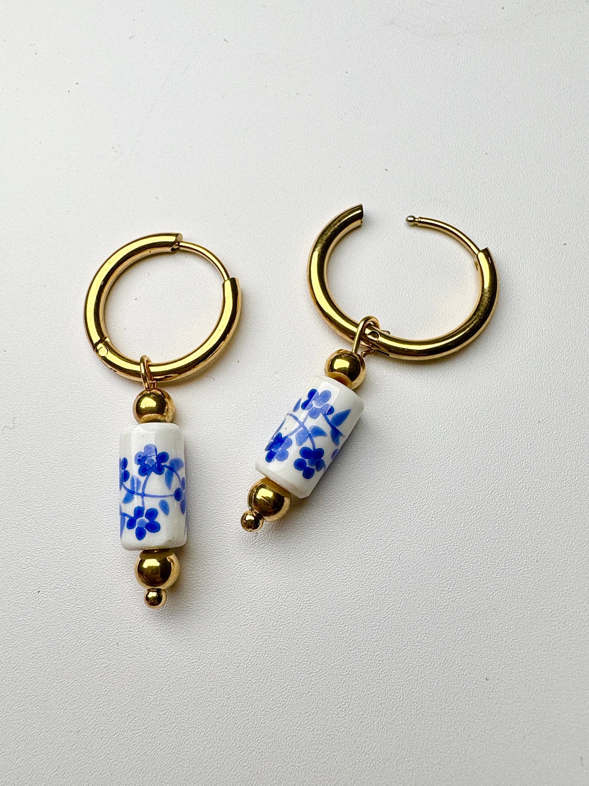 Chinoiserie Bloom Hoop Earrings - Lors Collective