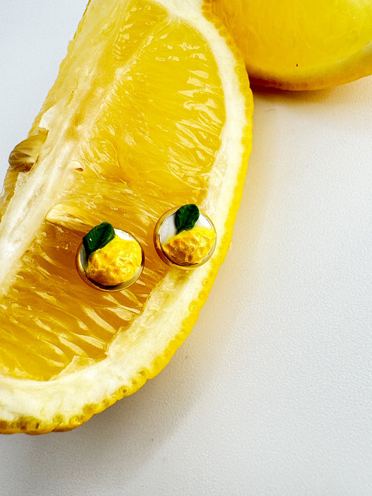 Micro Lemon Studs- Handmade - Lors Collective