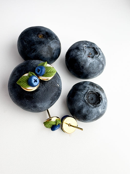 Micro Blueberry Studs- Handmade - Lors Collective