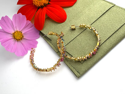 Rainbow Hoop Earrings - Lors Collective