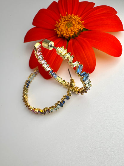 Rainbow Hoop Earrings - Lors Collective