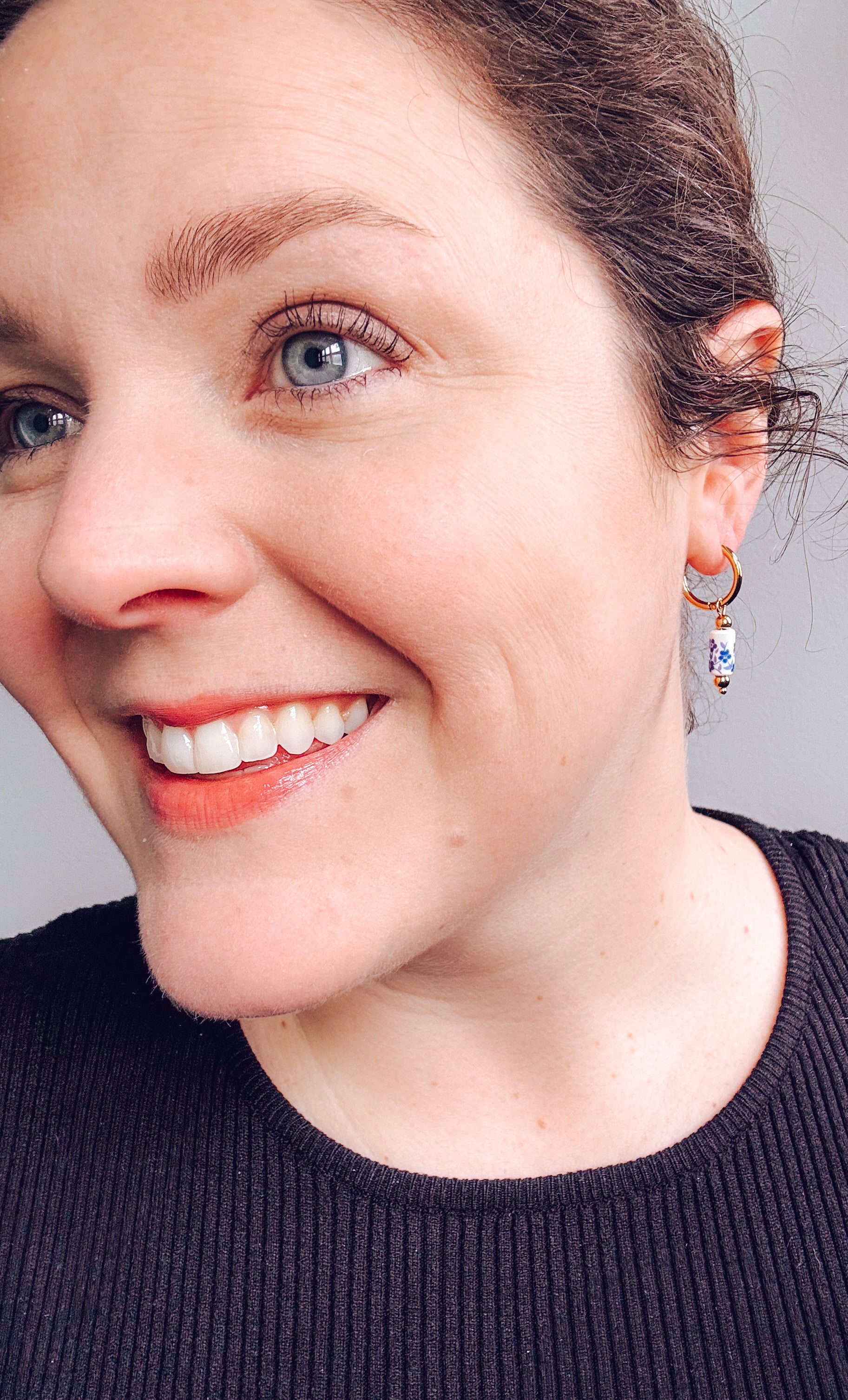 Chinoiserie Bloom Hoop Earrings - Lors Collective