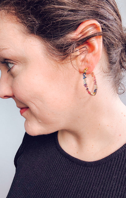 Rainbow Hoop Earrings - Lors Collective