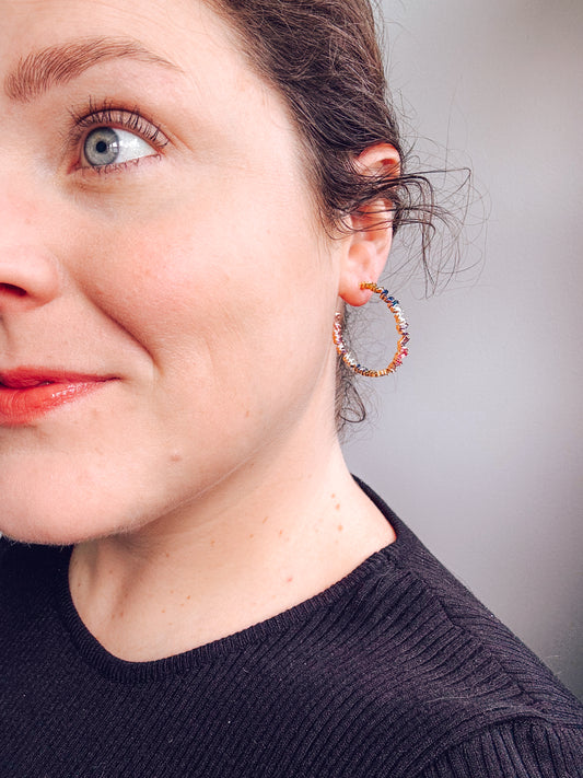 Rainbow Hoop Earrings - Lors Collective