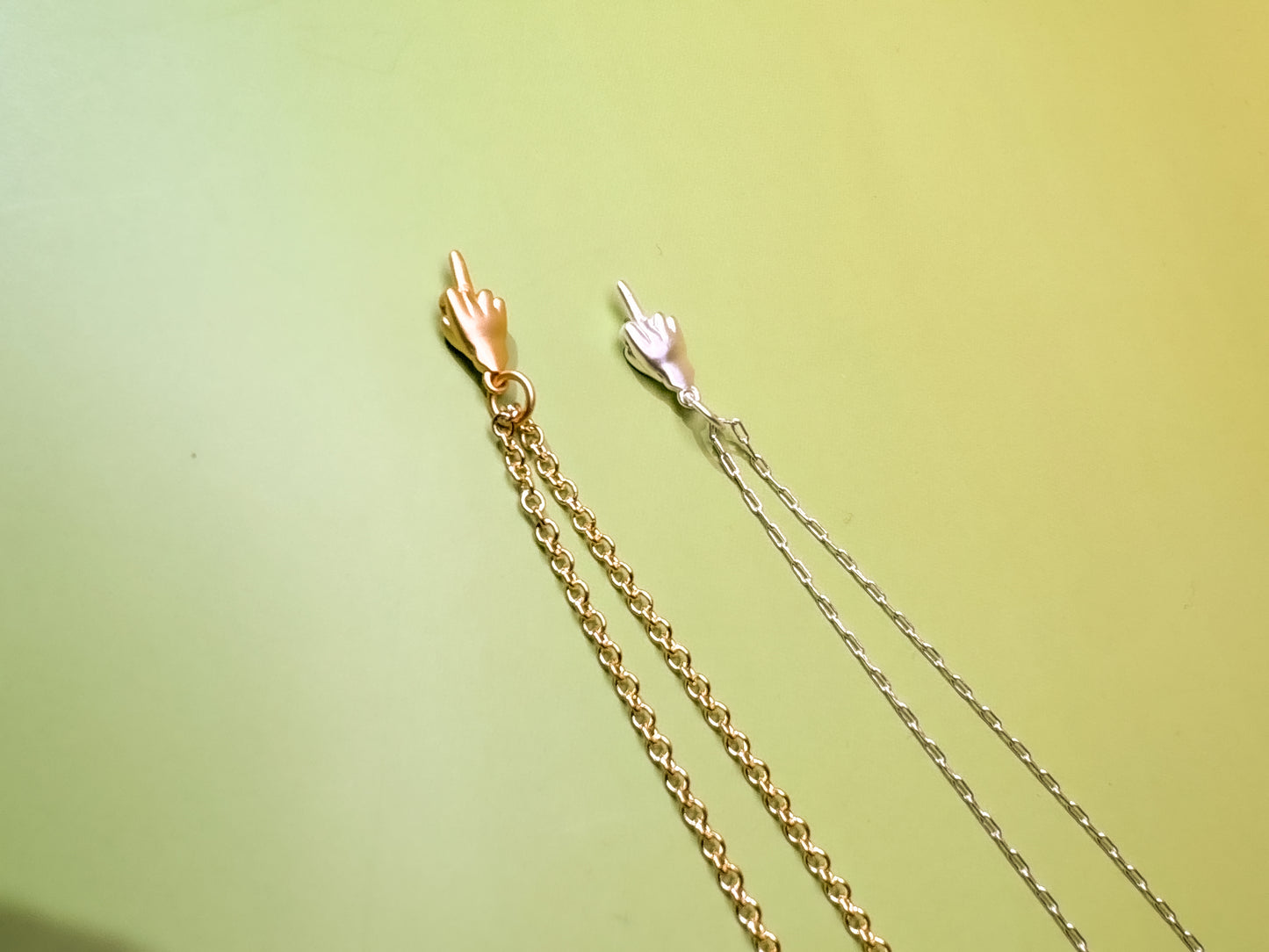 Dainty Middle Finger Pendant Necklace - Lors Collective
