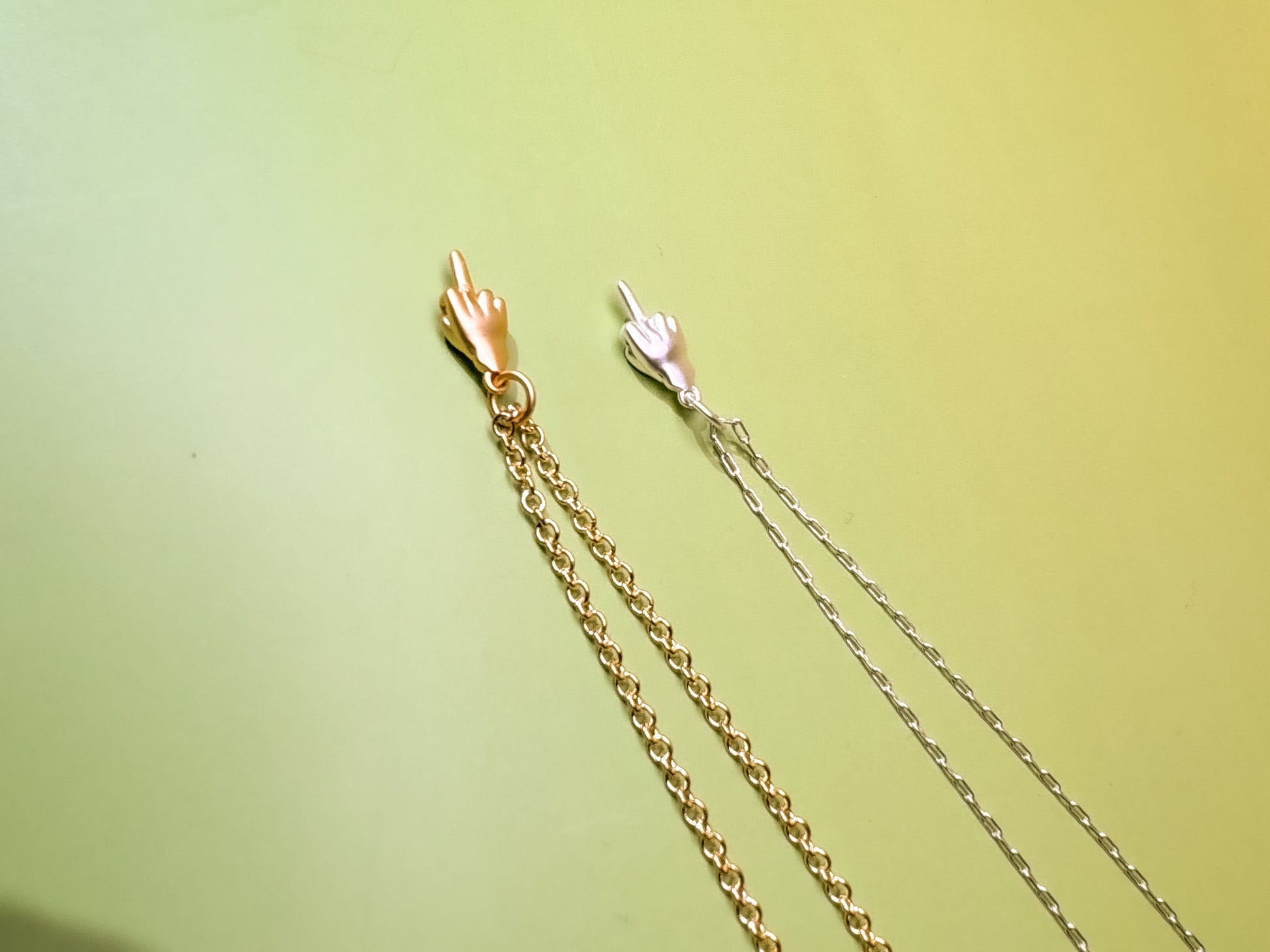 Dainty Middle Finger Pendant Necklace - Lors Collective