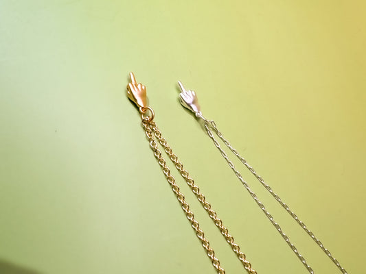 Dainty Middle Finger Pendant Necklace - Lors Collective