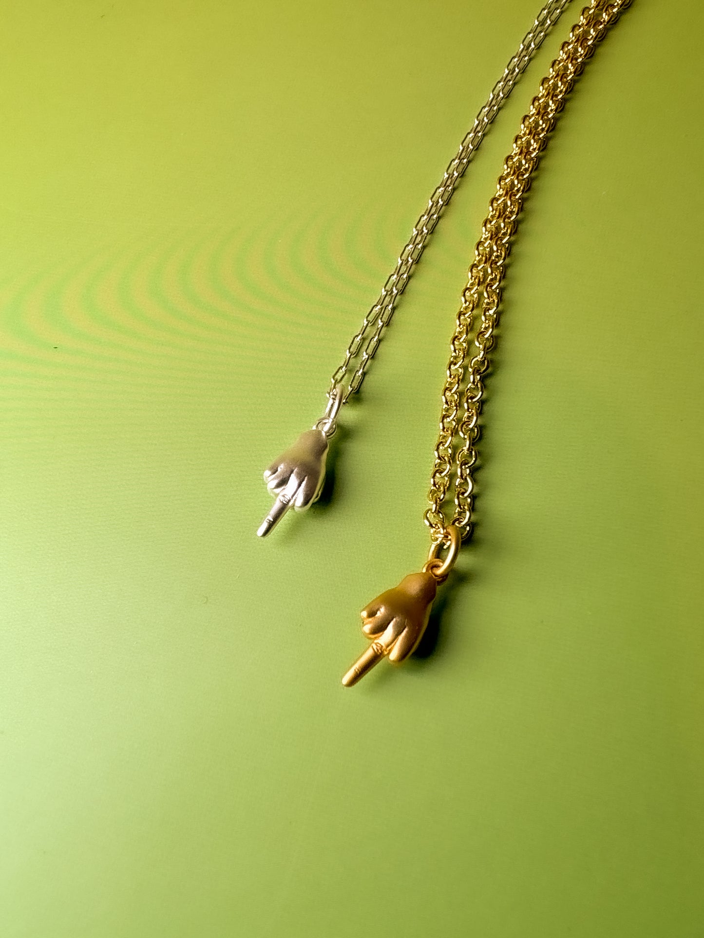 Dainty Middle Finger Pendant Necklace - Lors Collective