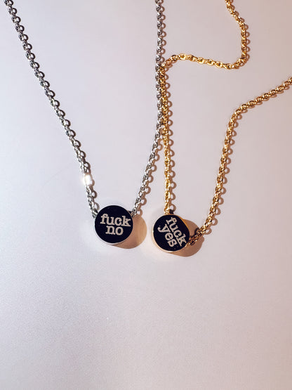 Reversible Necklace- Fuck Yes / Fuck No - Lors Collective