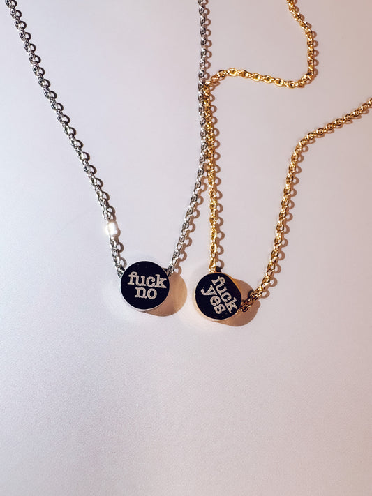 Reversible Necklace- Fuck Yes / Fuck No