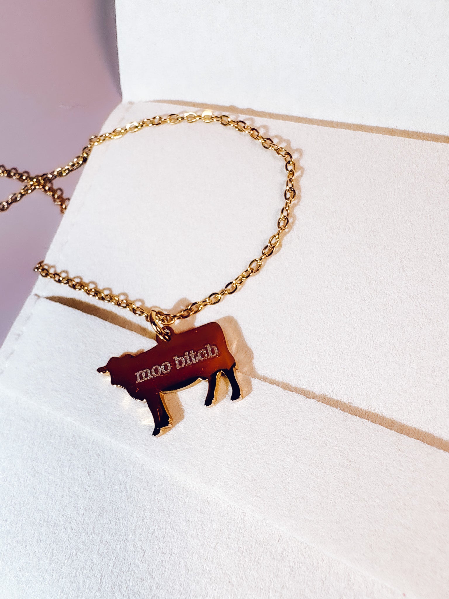 Engraved Cow Necklace - Lors Collective