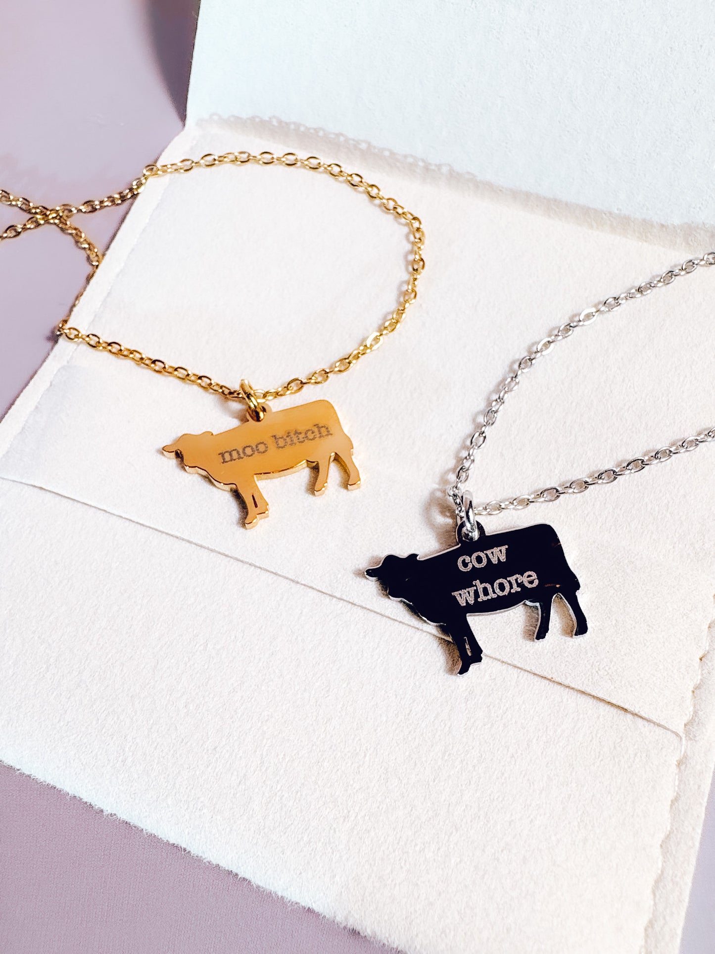 Engraved Cow Necklace - Lors Collective