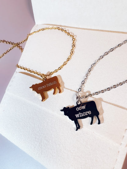 Engraved Cow Necklace - Lors Collective