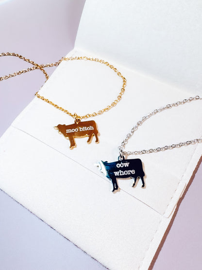 Engraved Cow Necklace - Lors Collective