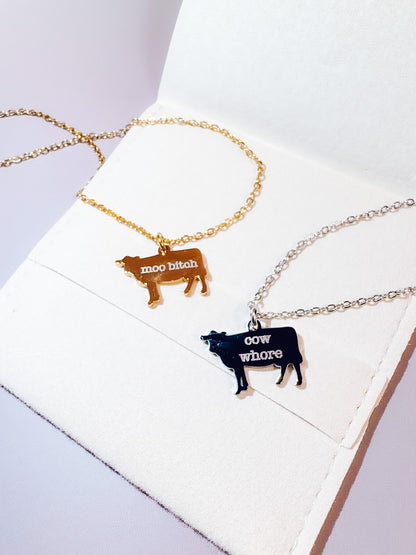 Engraved Cow Necklace - Lors Collective