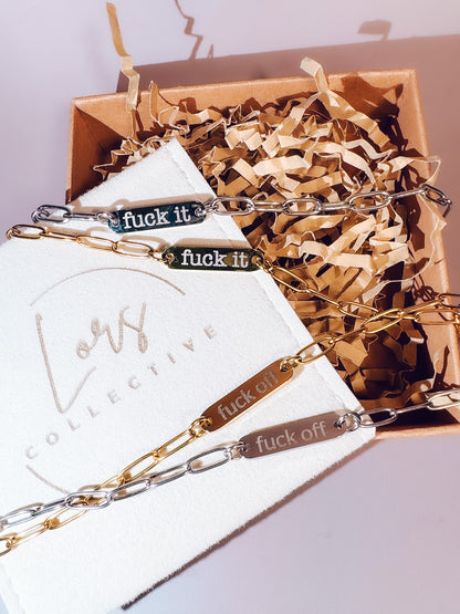 Engraved Paperclip Bracelet - Lors Collective