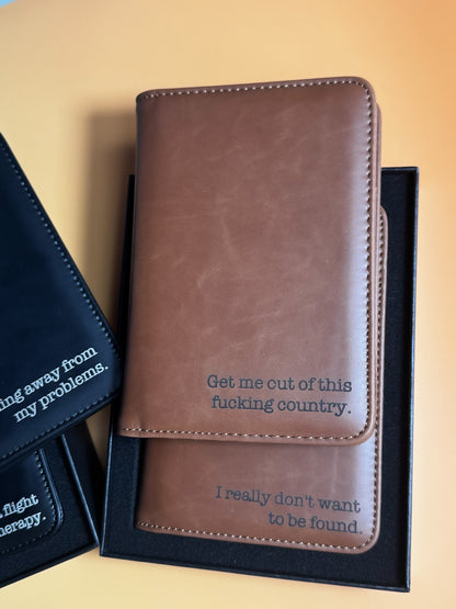 Sarcastic Engraved Passport Holder - Lors Collective