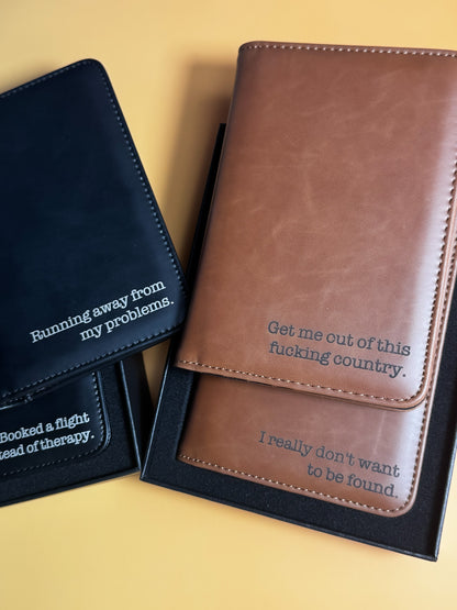 Sarcastic Engraved Passport Holder - Lors Collective
