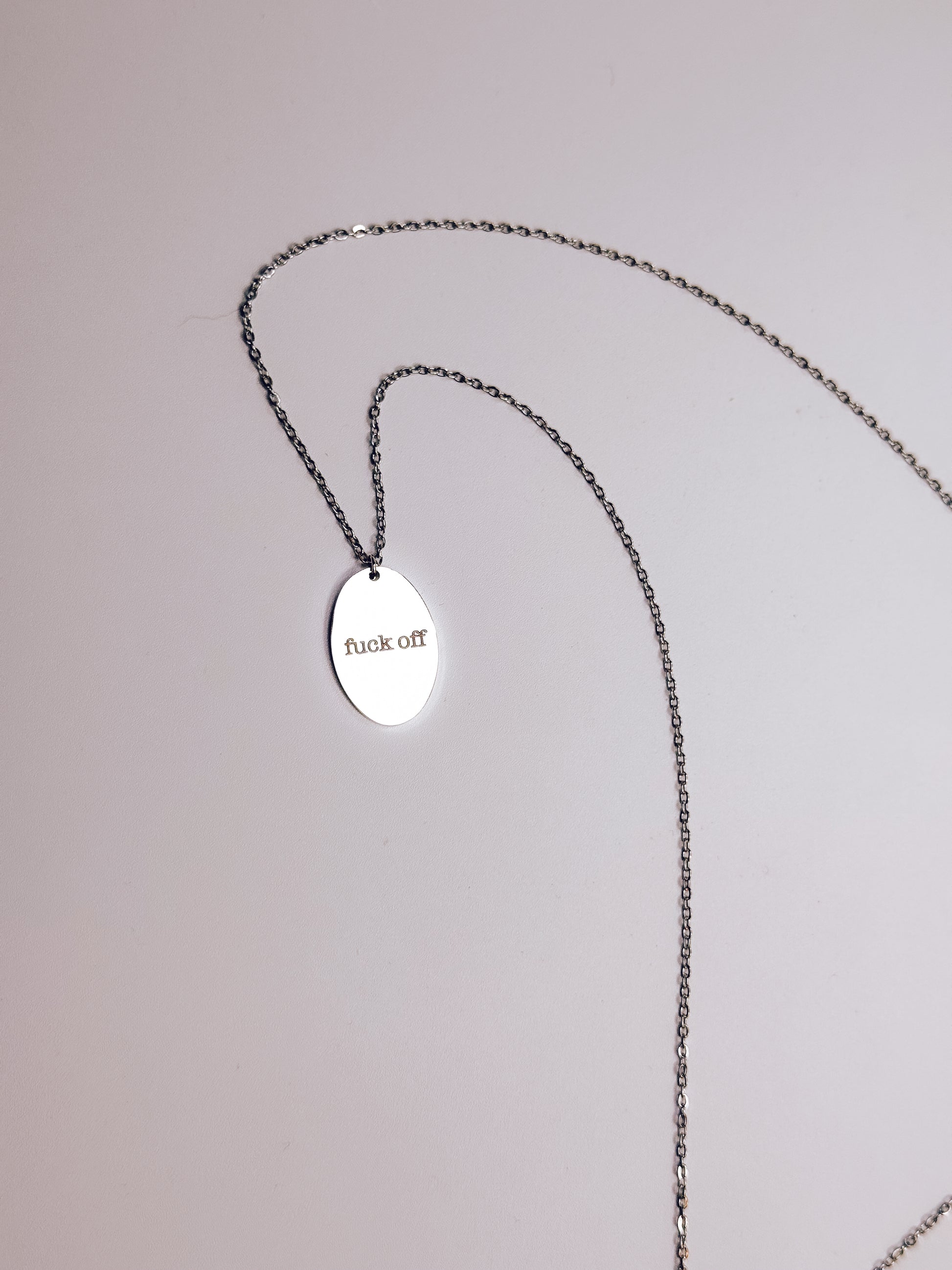 Fuck Off Engraved Necklace - Lors Collective