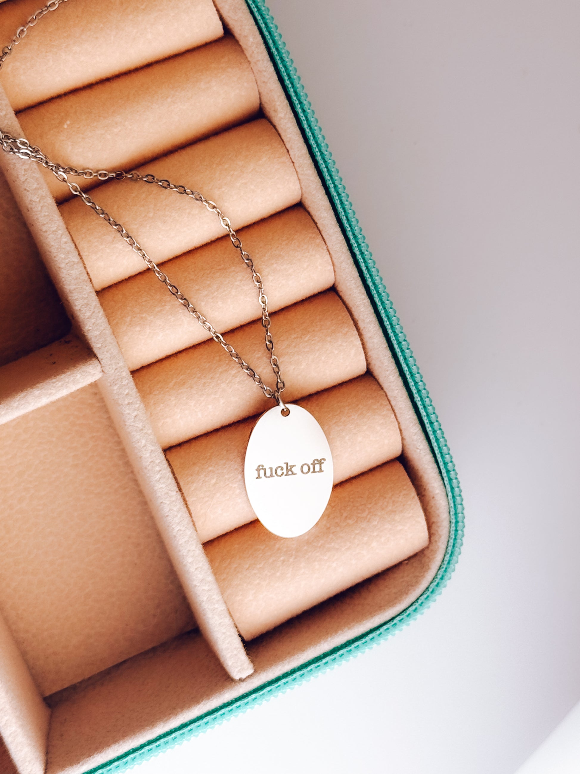 Fuck Off Engraved Necklace - Lors Collective
