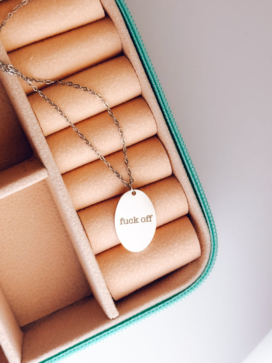 Fuck Off Engraved Necklace - Lors Collective