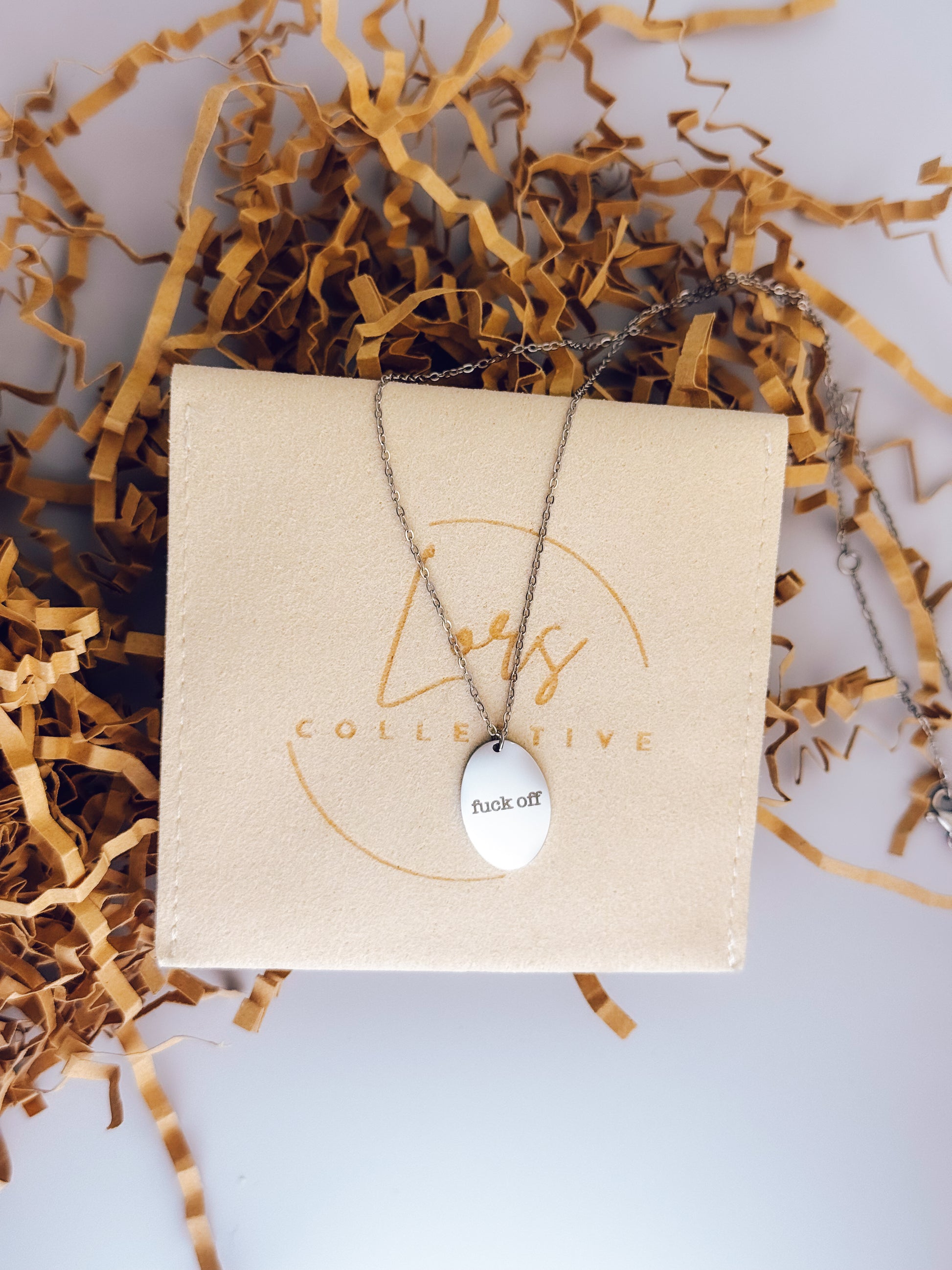 Fuck Off Engraved Necklace - Lors Collective
