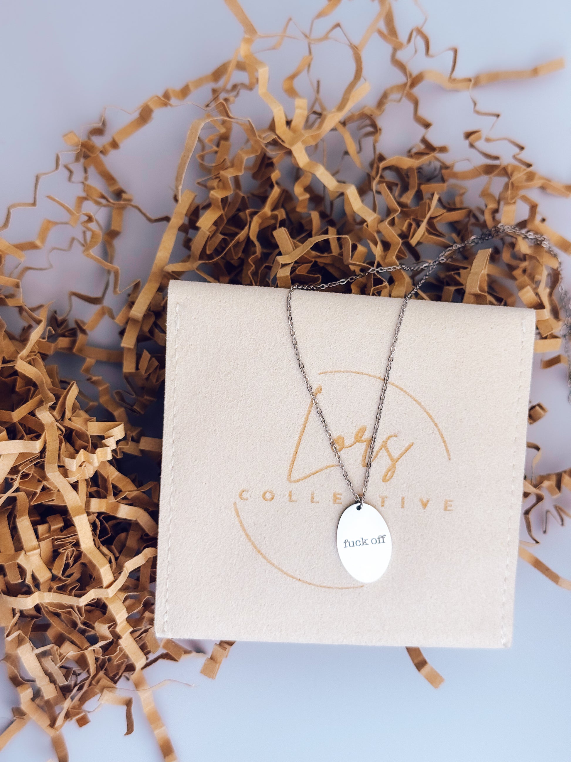 Fuck Off Engraved Necklace - Lors Collective