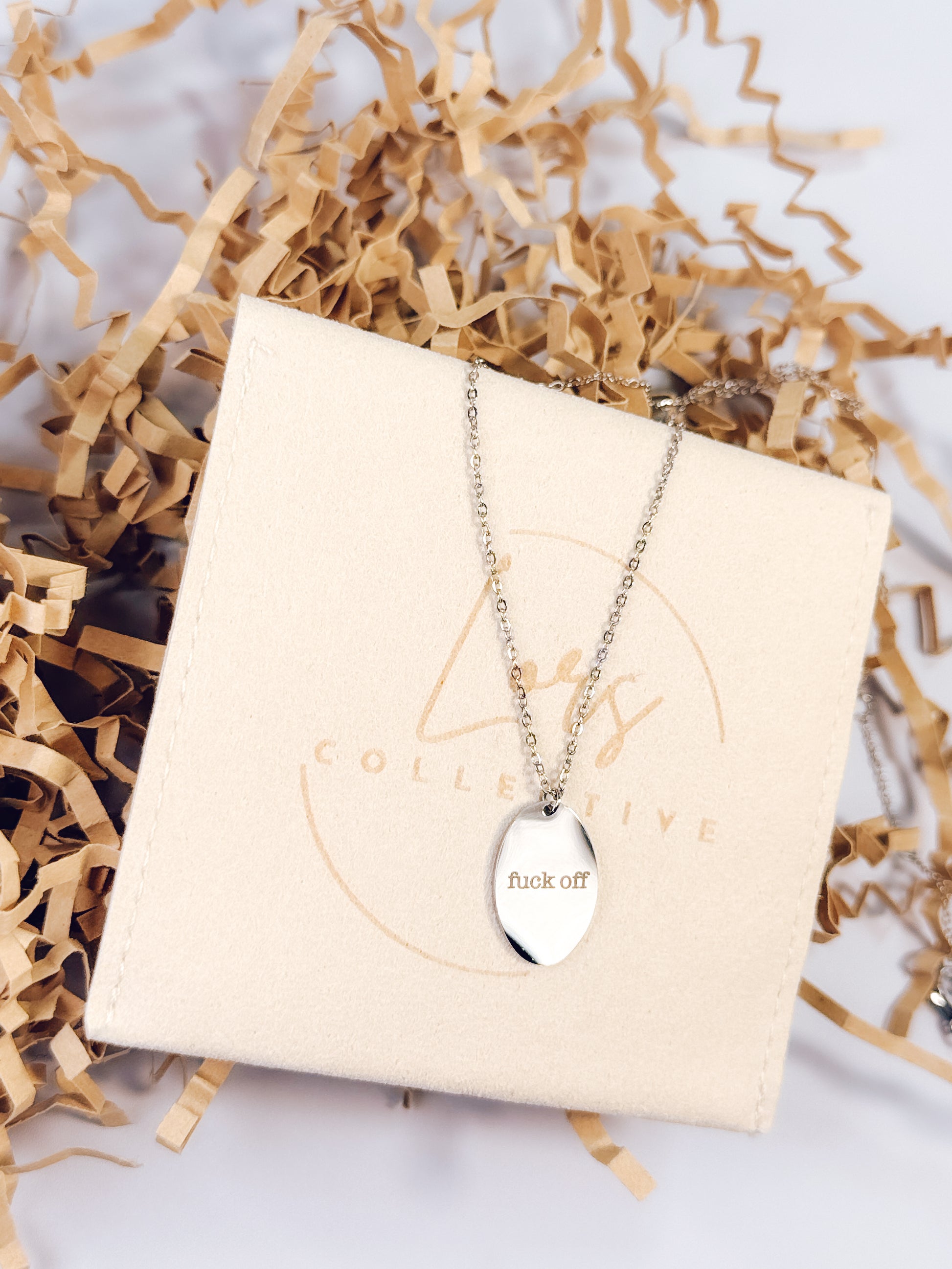 Fuck Off Engraved Necklace - Lors Collective