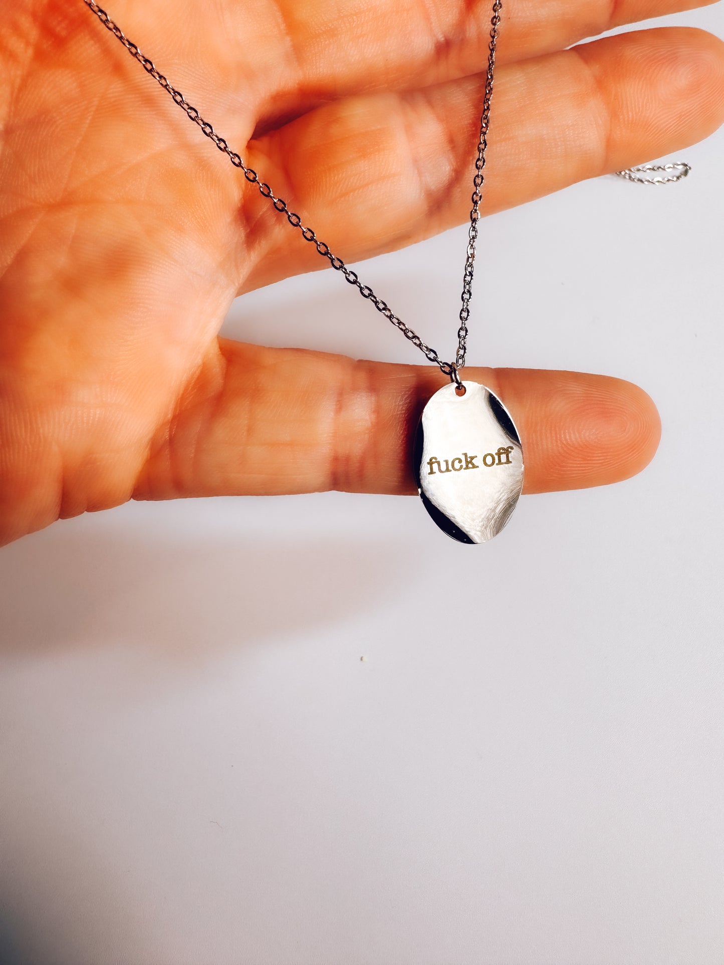 Fuck Off Engraved Necklace - Lors Collective