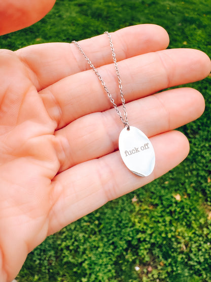 Fuck Off Engraved Necklace - Lors Collective