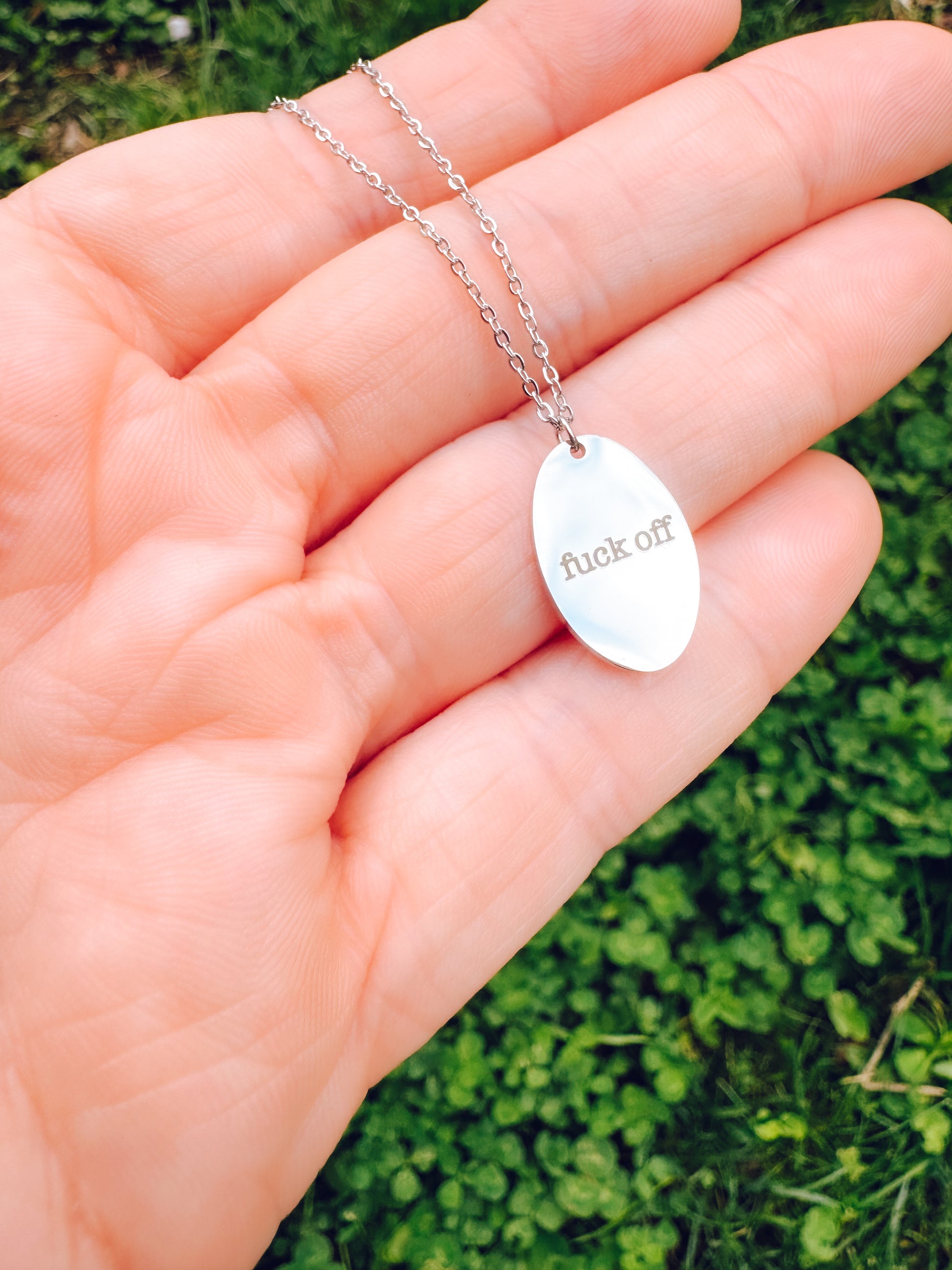 Fuck Off Engraved Necklace - Lors Collective