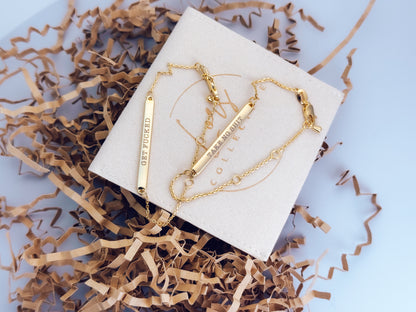 18k Gold Filled Unhinged Bar Bracelets - Lors Collective