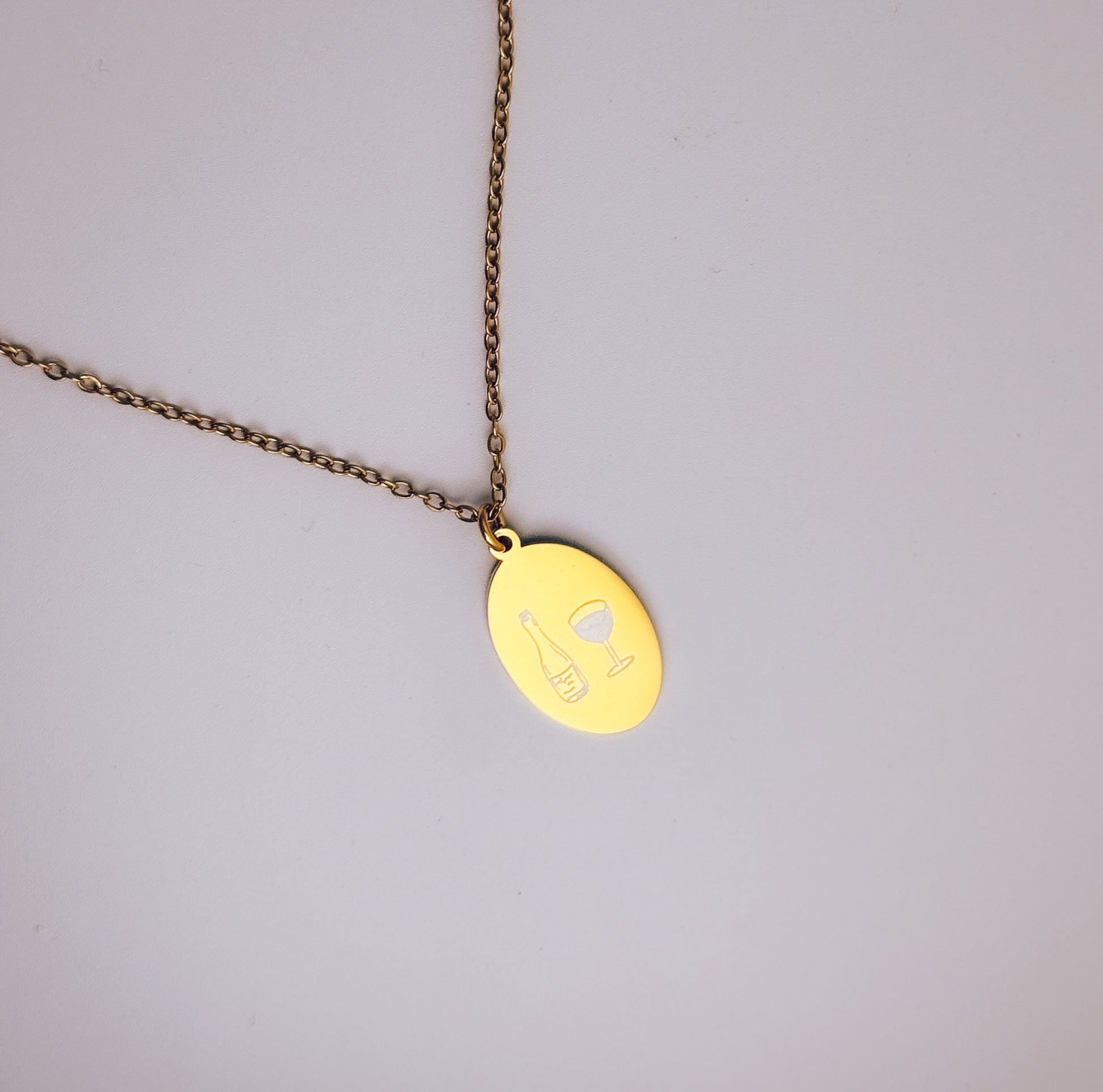 Wine Time Engraved Necklace - Lors Collective