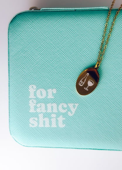 Wine Time Engraved Necklace - Lors Collective