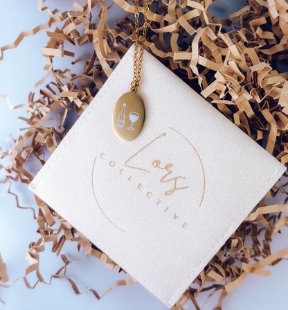 Wine Time Engraved Necklace - Lors Collective
