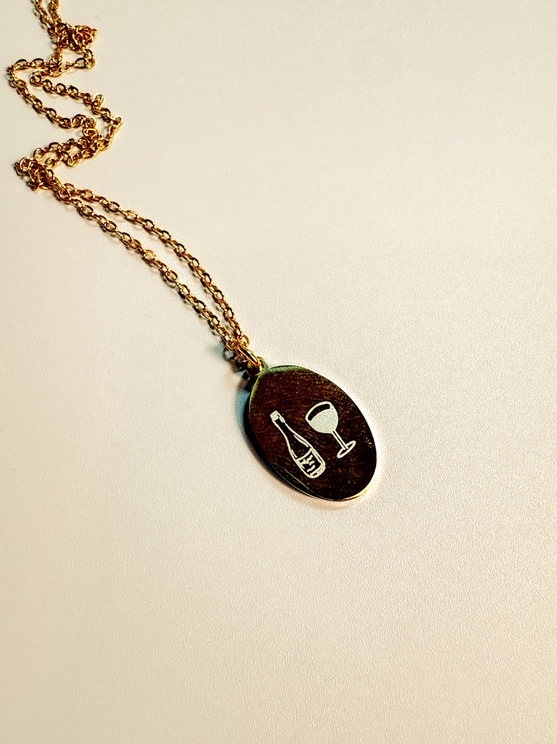 Wine Time Engraved Necklace - Lors Collective