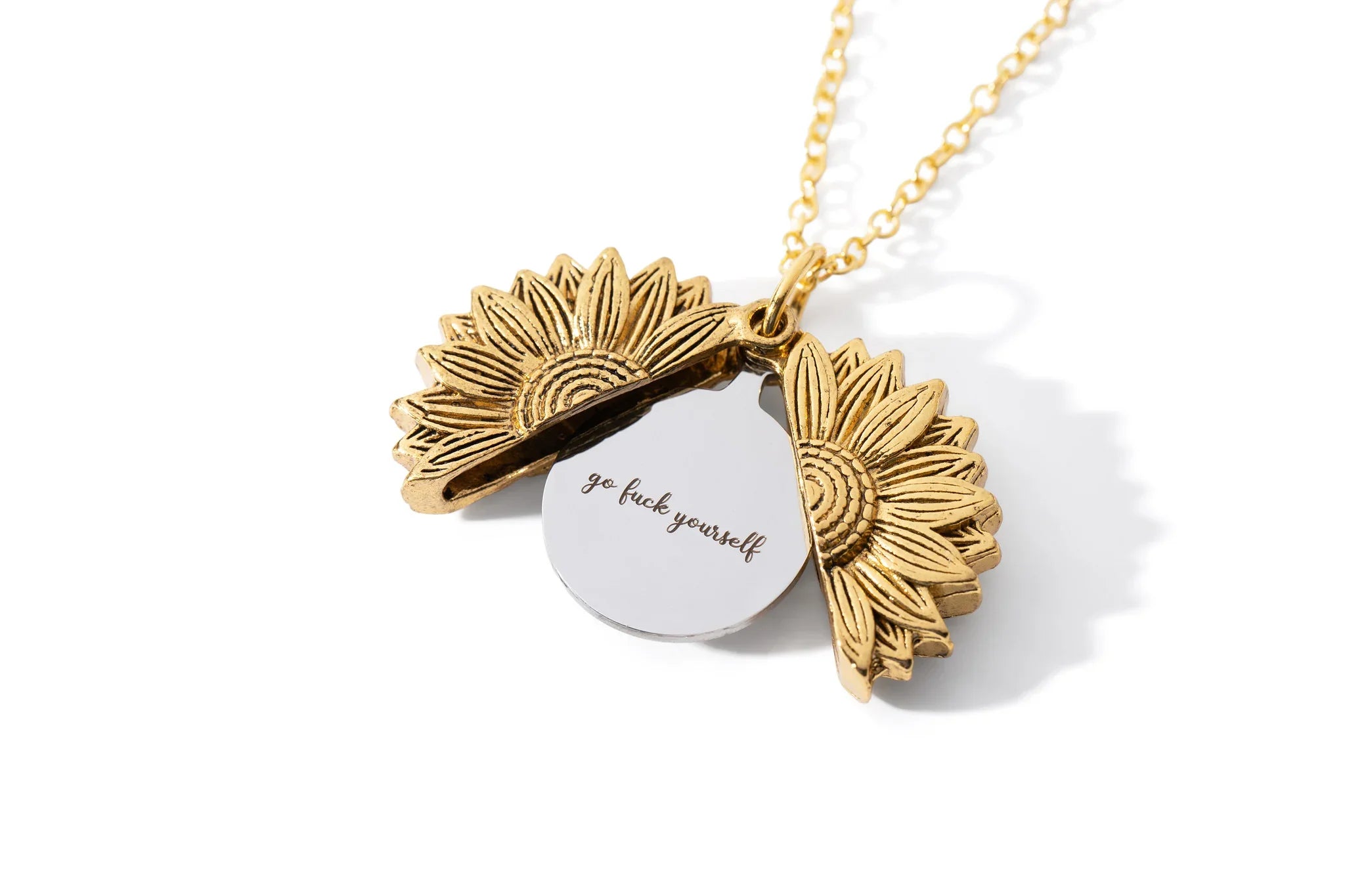 Hidden Message Sunflower Necklace – Go F*** Yourself - Lors Collective